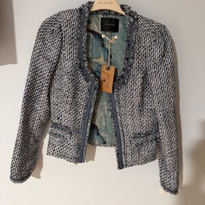 NWT Maison Scotch Jacket Boucle Style Bedouin Blue Women's Blazer - Size 2.